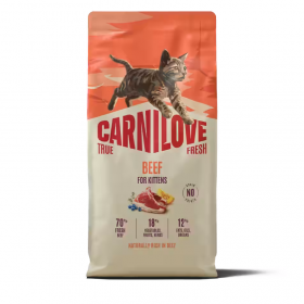 Ултра премиум суха храна за подрастващи котенца Carnilove TRUE FRESH Beef Dry Food for Kittens със 70% прясно говеждо месо 400гр